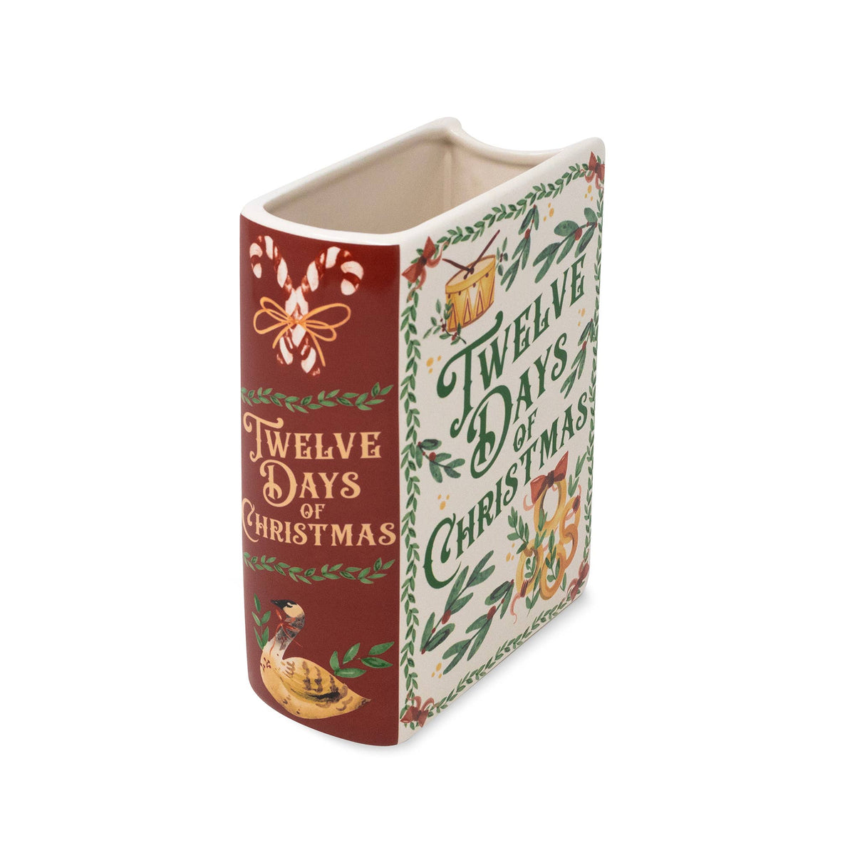Twelve Days of Christmas Large Book Vase