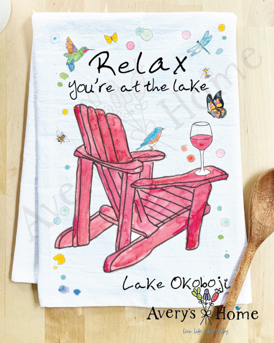 Relax At the Lake Tea Towel