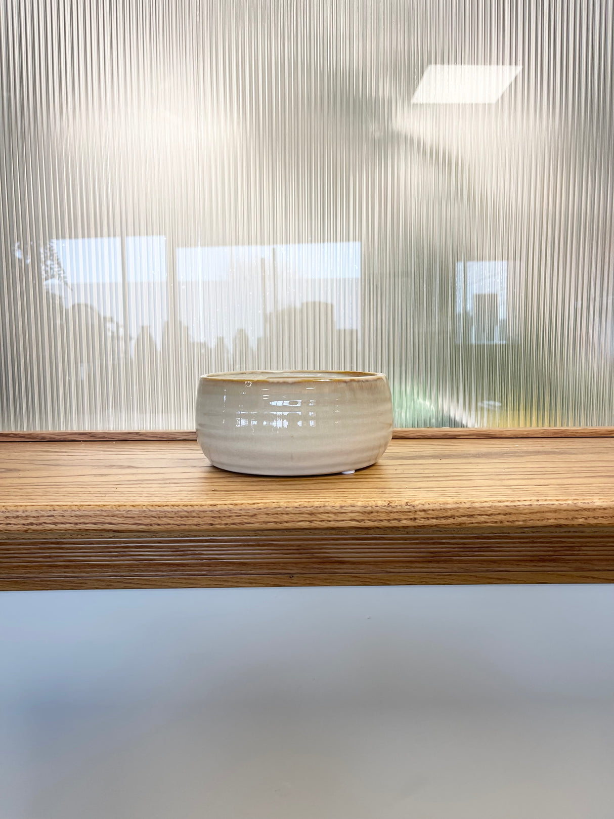 Tan Stoneware Mini Pot