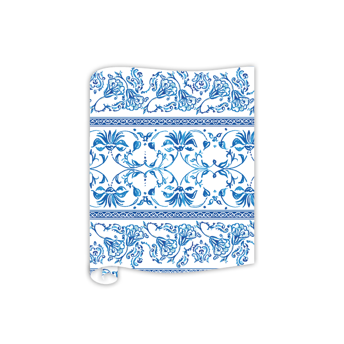 Blue Chinoiserie Paper Table Runner