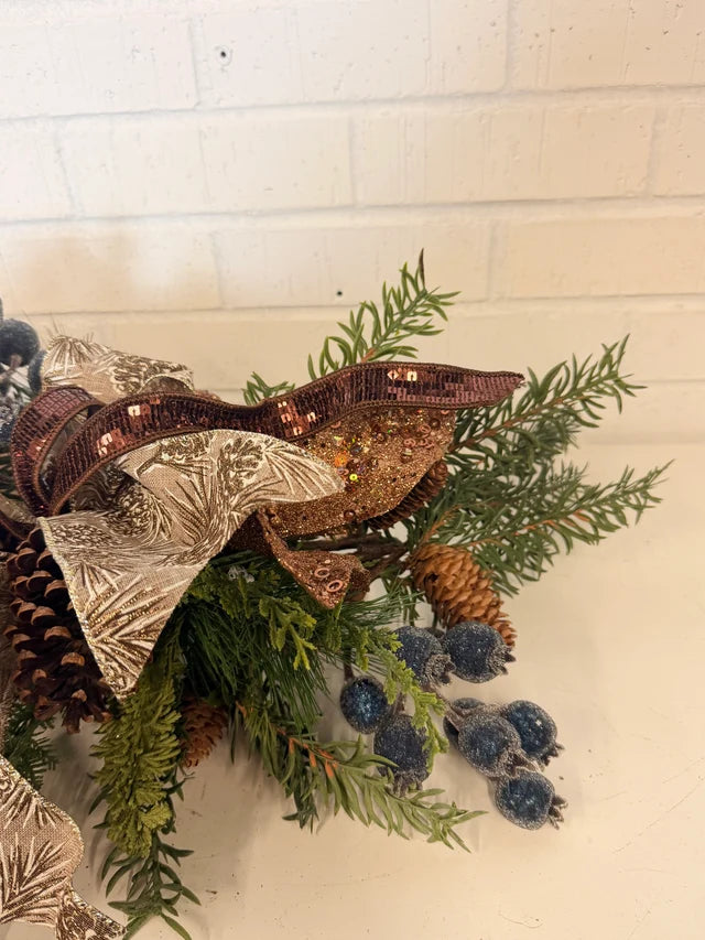 30" Pinecone Sparkle Swag
