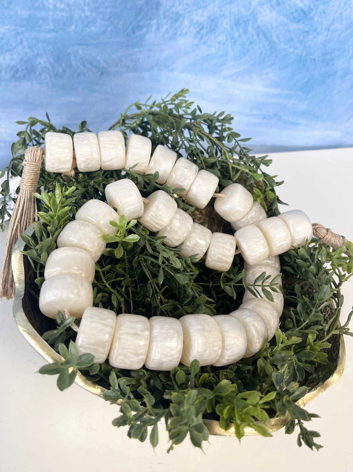 38" Ivory Resin Beaded Garland