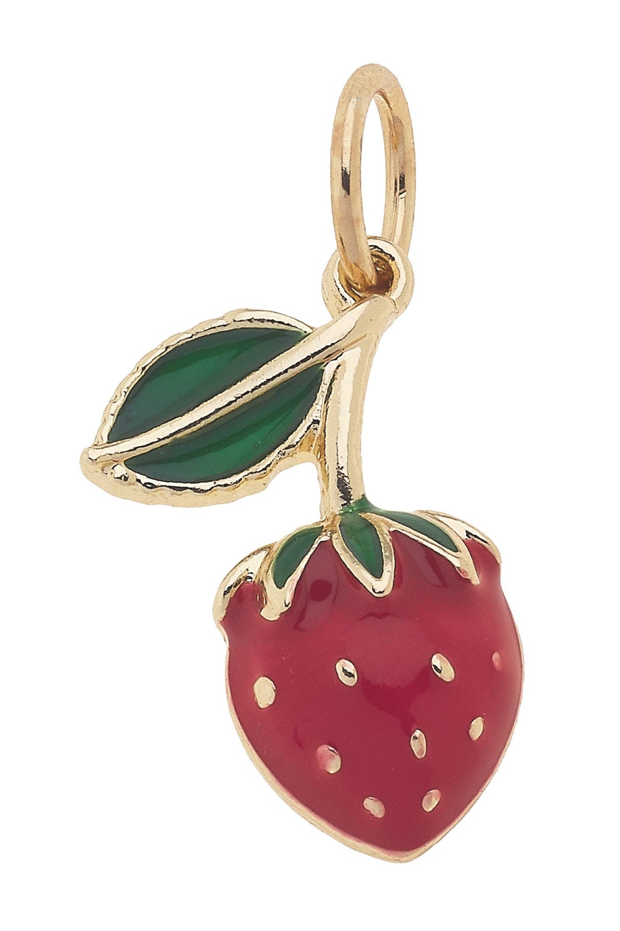 3-D Strawberry Charm in Red & Green