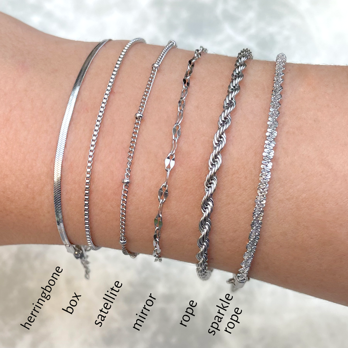 Sparkle Rope Dainty Silver Bracelet - Waterproof