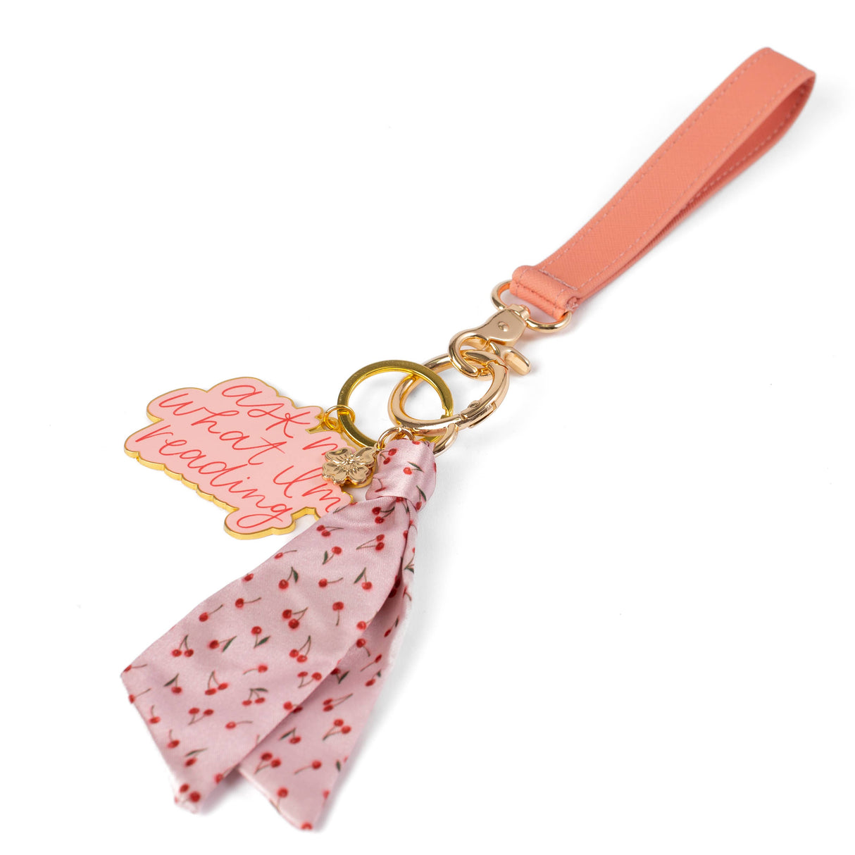 Painted Cherries Satin Keychain