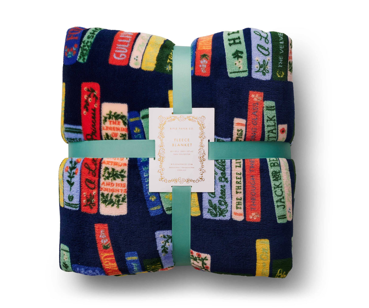 Rifle Paper Bookshelf Fleece Blanket