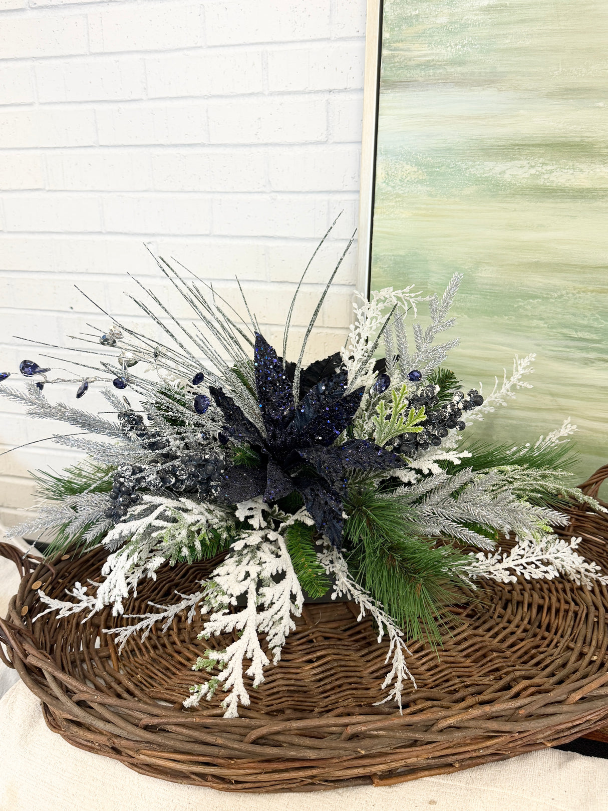27" Bejeweled Poinsettia Centerpiece