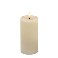 Fia Cream Stripe 3x6" Candle