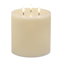 Fia Cream Stripe 6x6" 3 Wick Candle