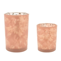 Mauve Glass Candleholder - 2 Sizes