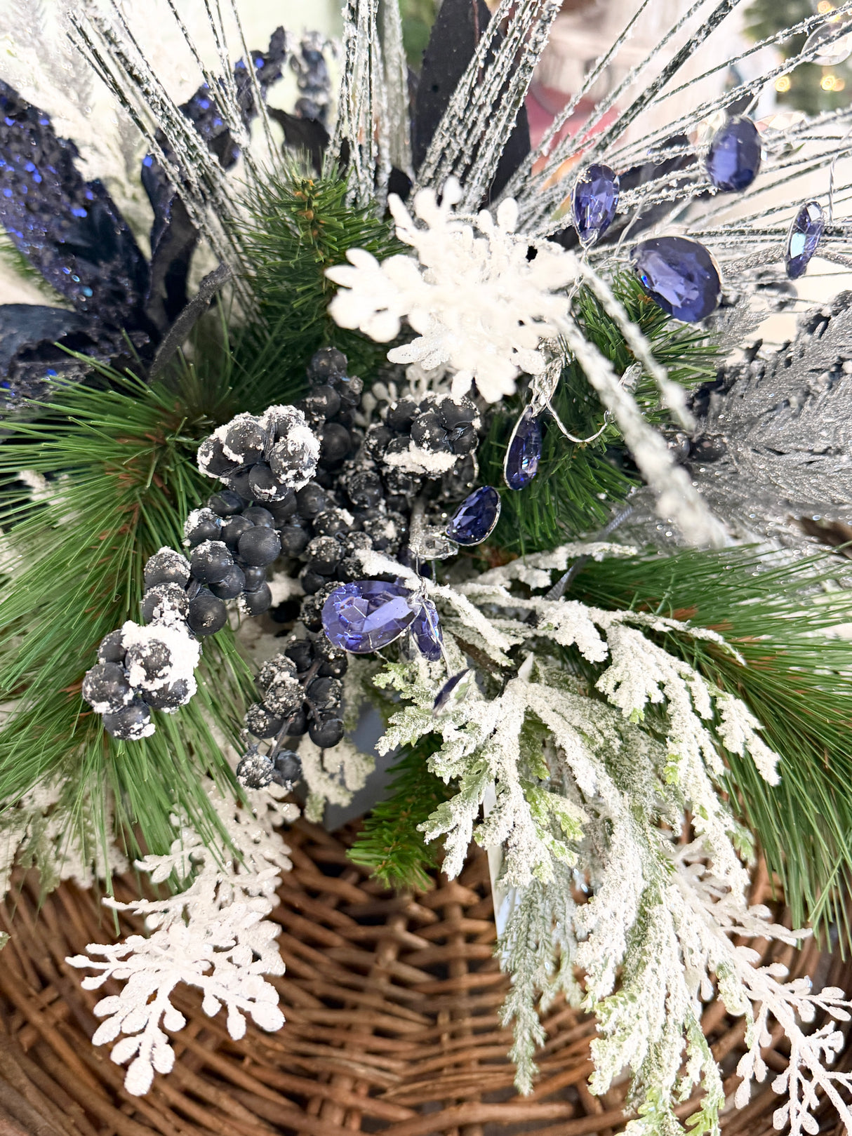 27" Bejeweled Poinsettia Centerpiece