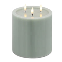 Fia Green Stripe 6x6" 3 Wick Candle