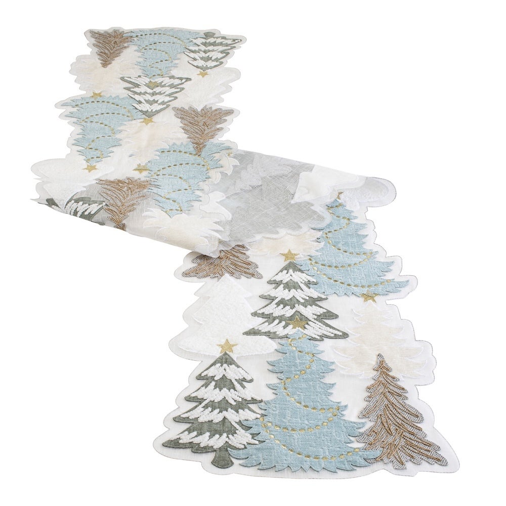 Modern Holiday Tree Table Runner for Christmas home decor from Magnolias Home Decor