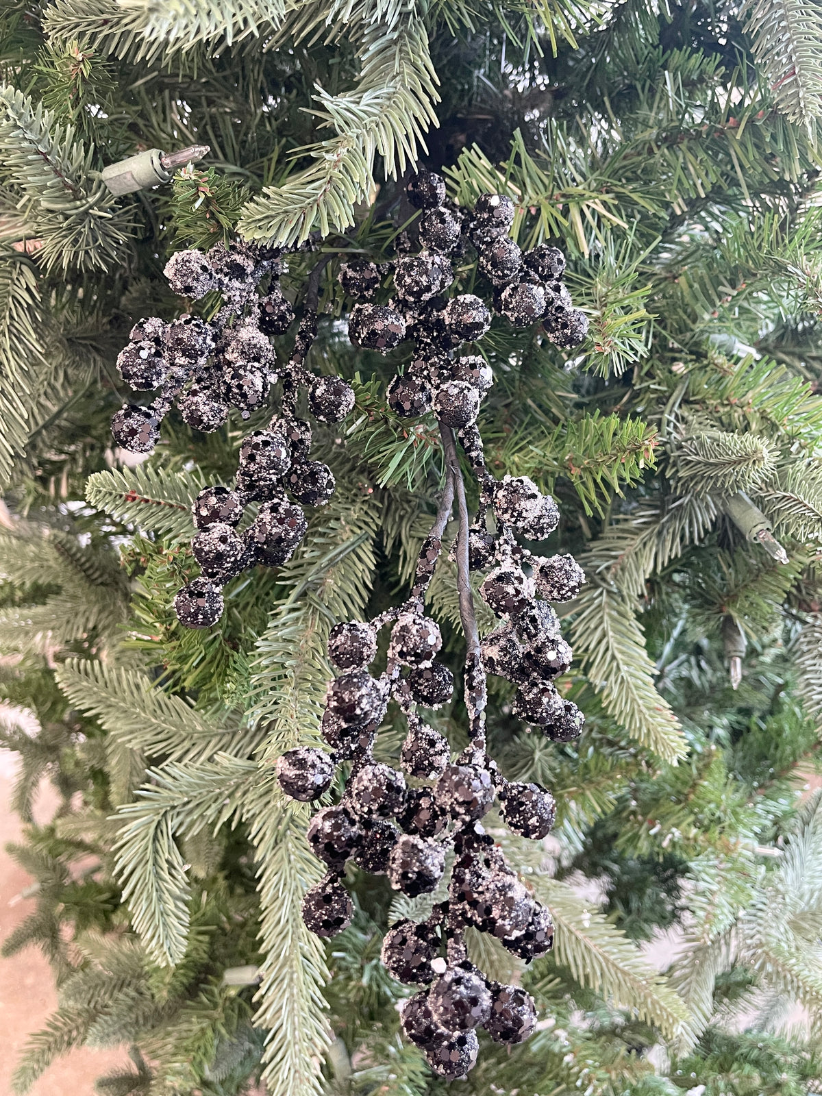 Black Glitter Berry Spray