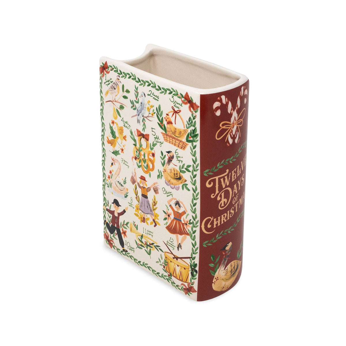 Twelve Days of Christmas Large Book Vase