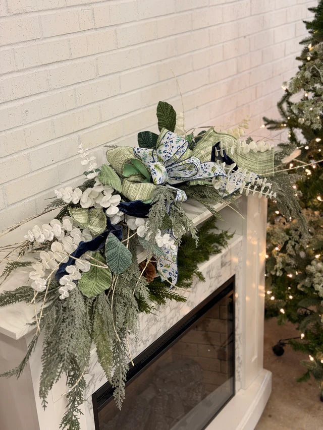 54" Frosted Evergreen Swag