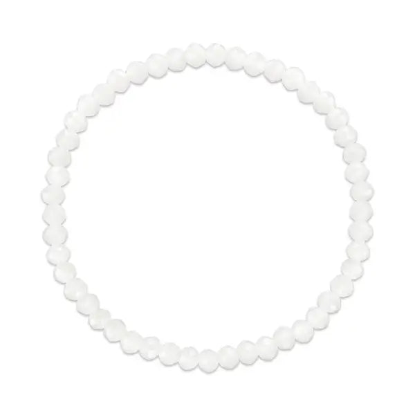 White Stretchy Facet Mila-Mix Bracelet