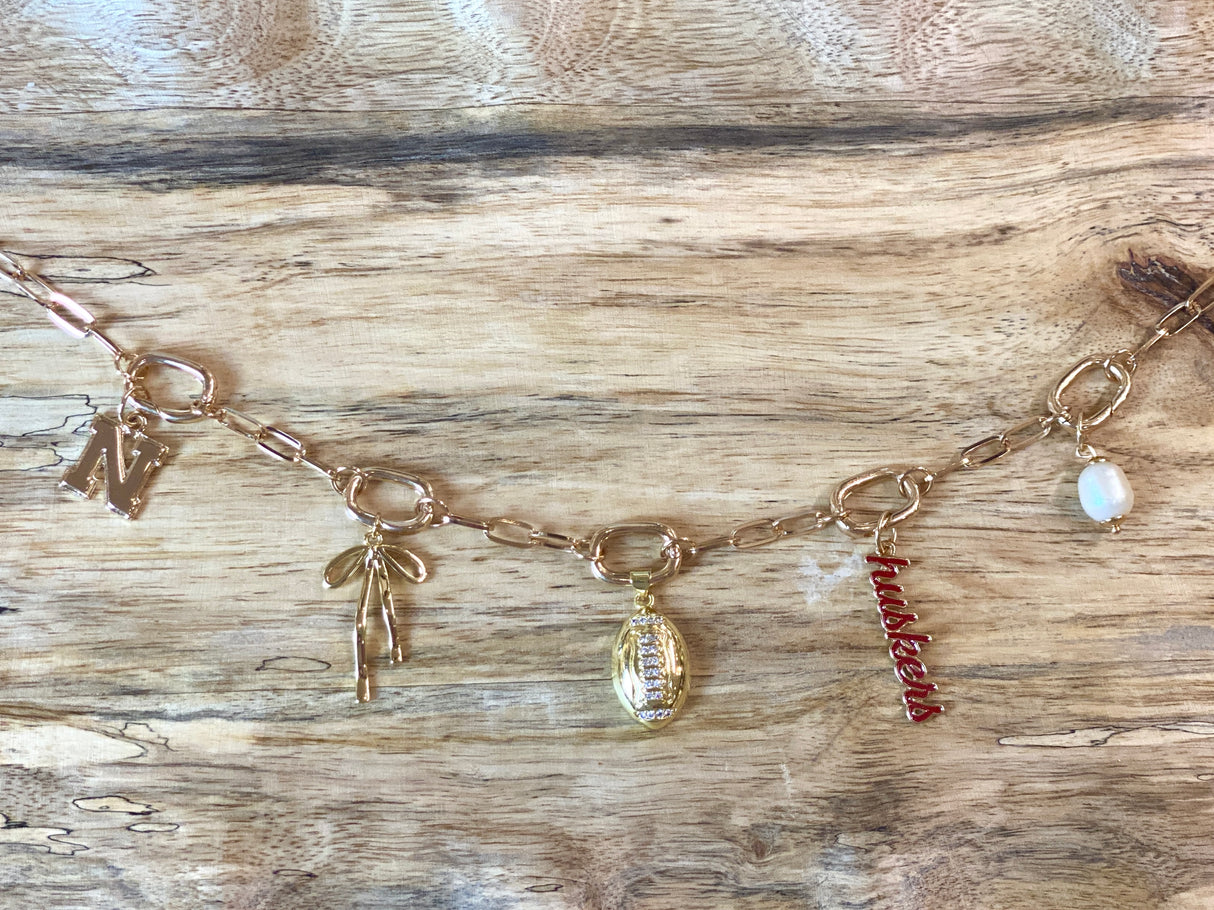 Avery Multi-Charm Collector Necklace Base in Shiny Gold