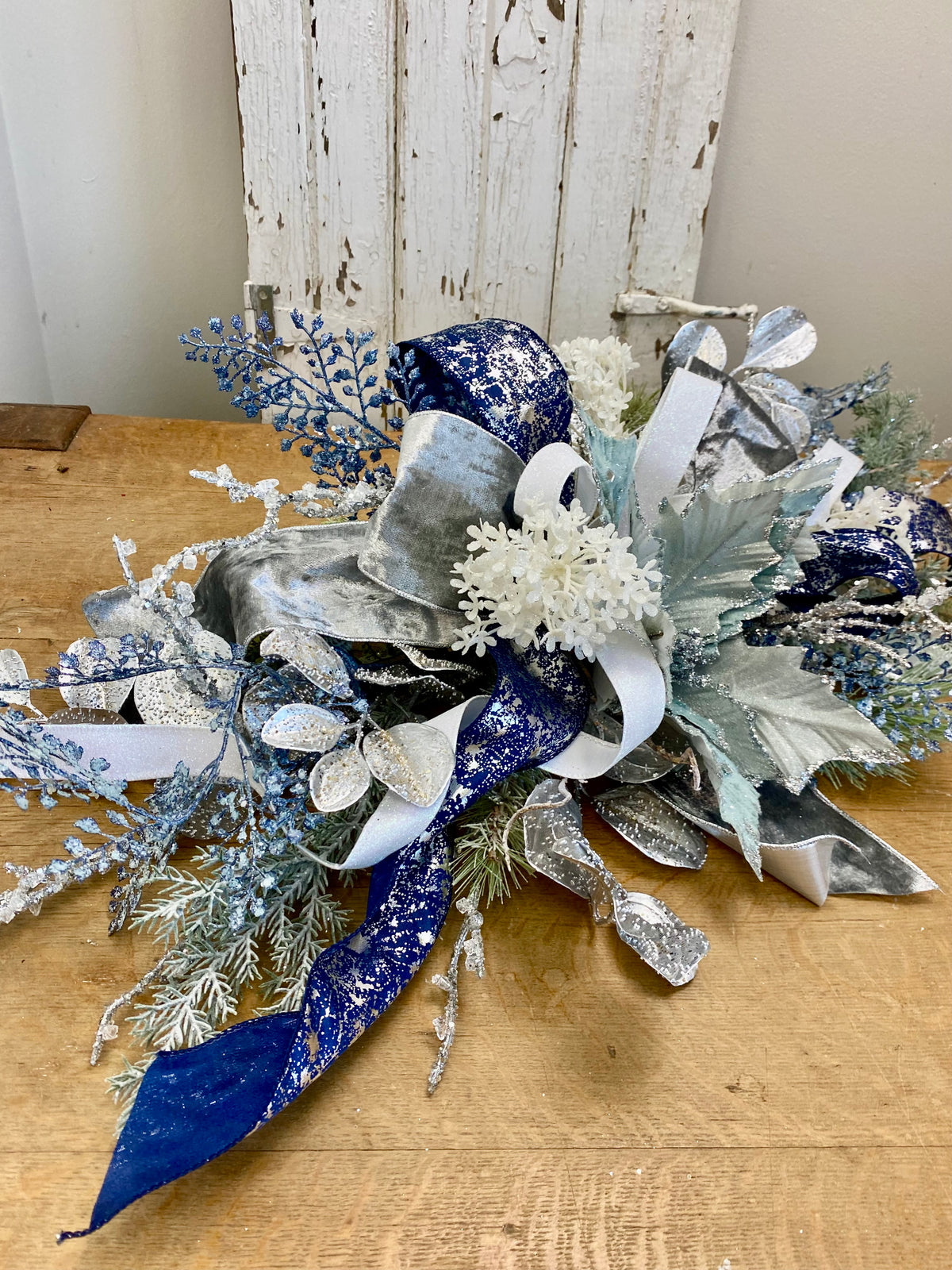 33" Frosted Holiday Grace Swag