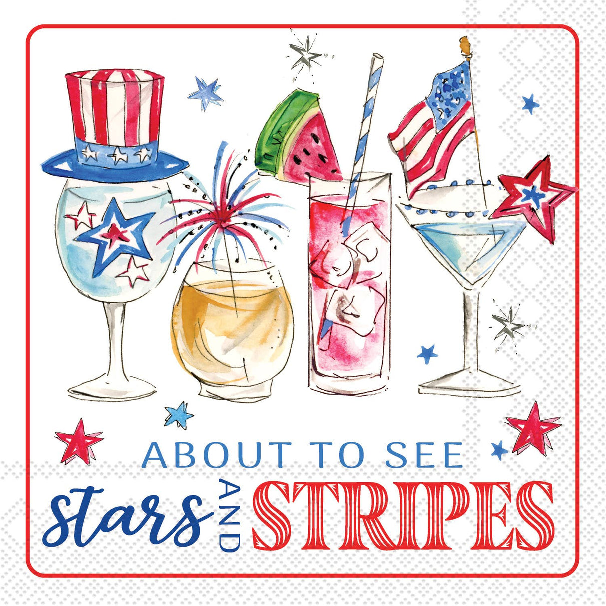 Patriotic Paper Cocktail Napkins