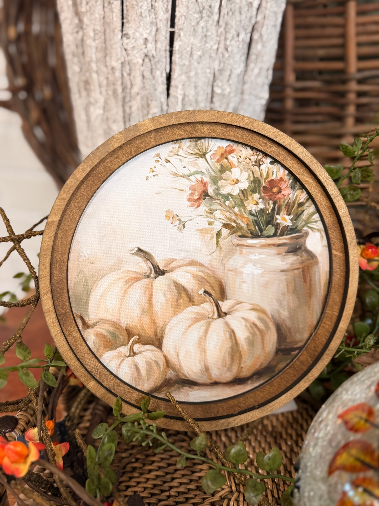 Round Cream Pumpkins Art