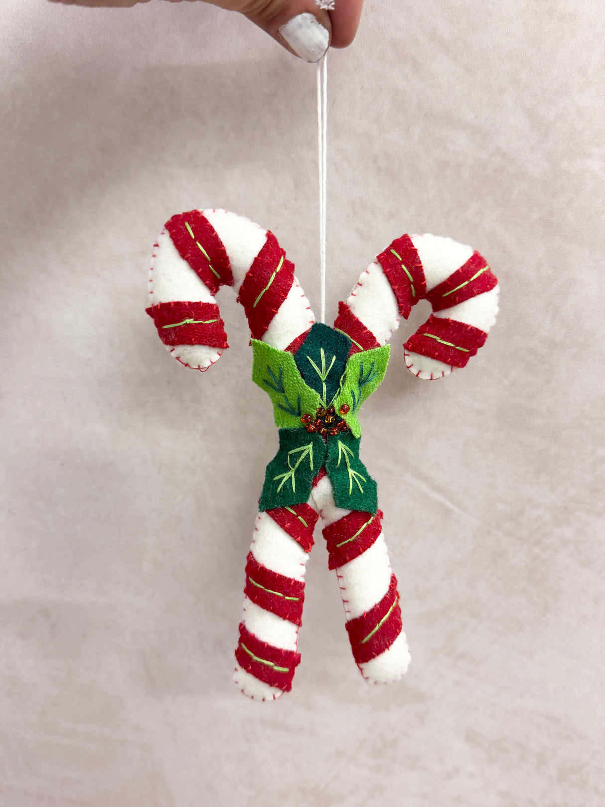 Handmade Candy Cane Ornament