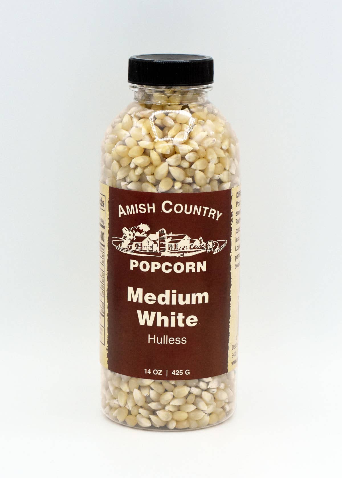 14oz Bottle of Medium White Hulless Popcorn