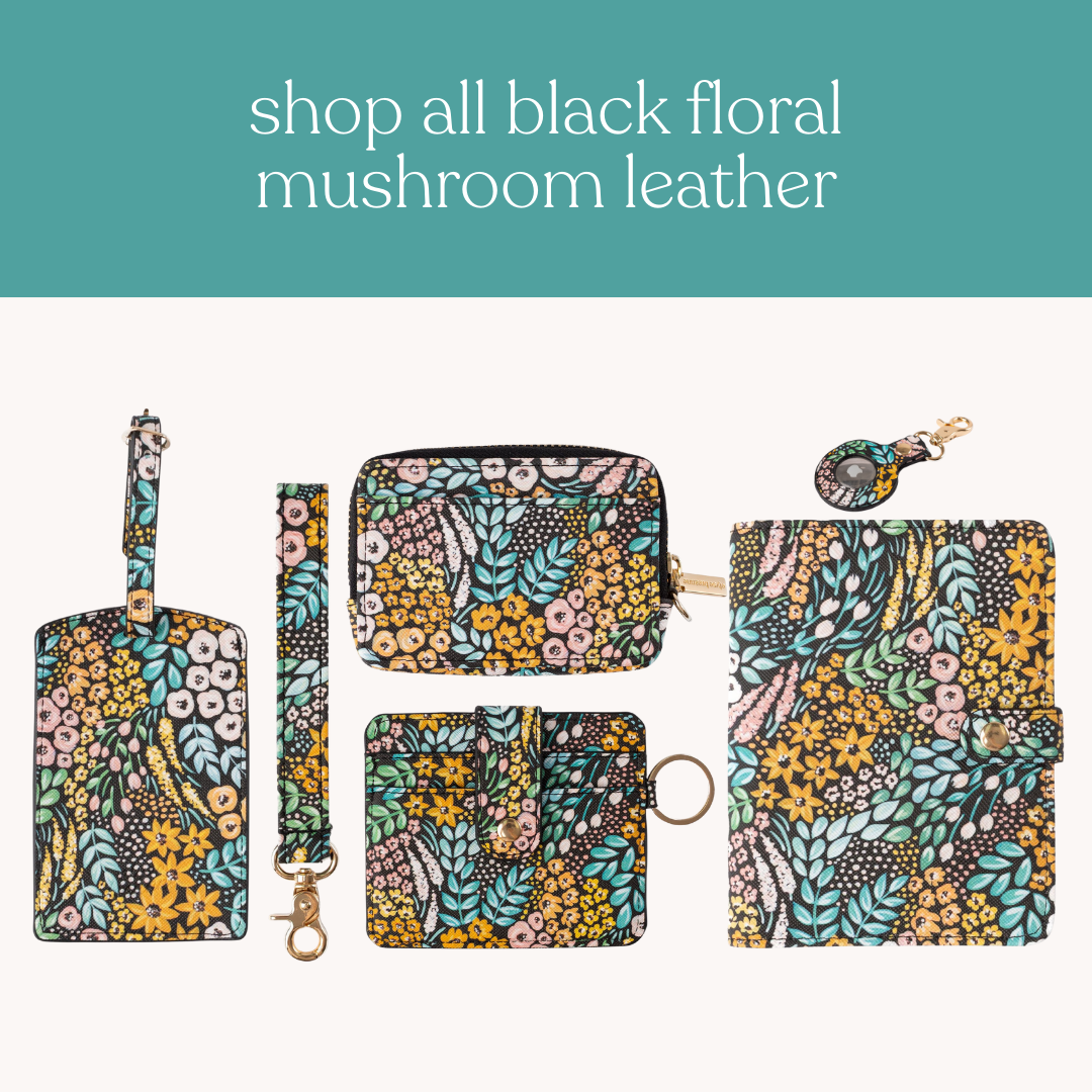 Black Floral Card Wallet