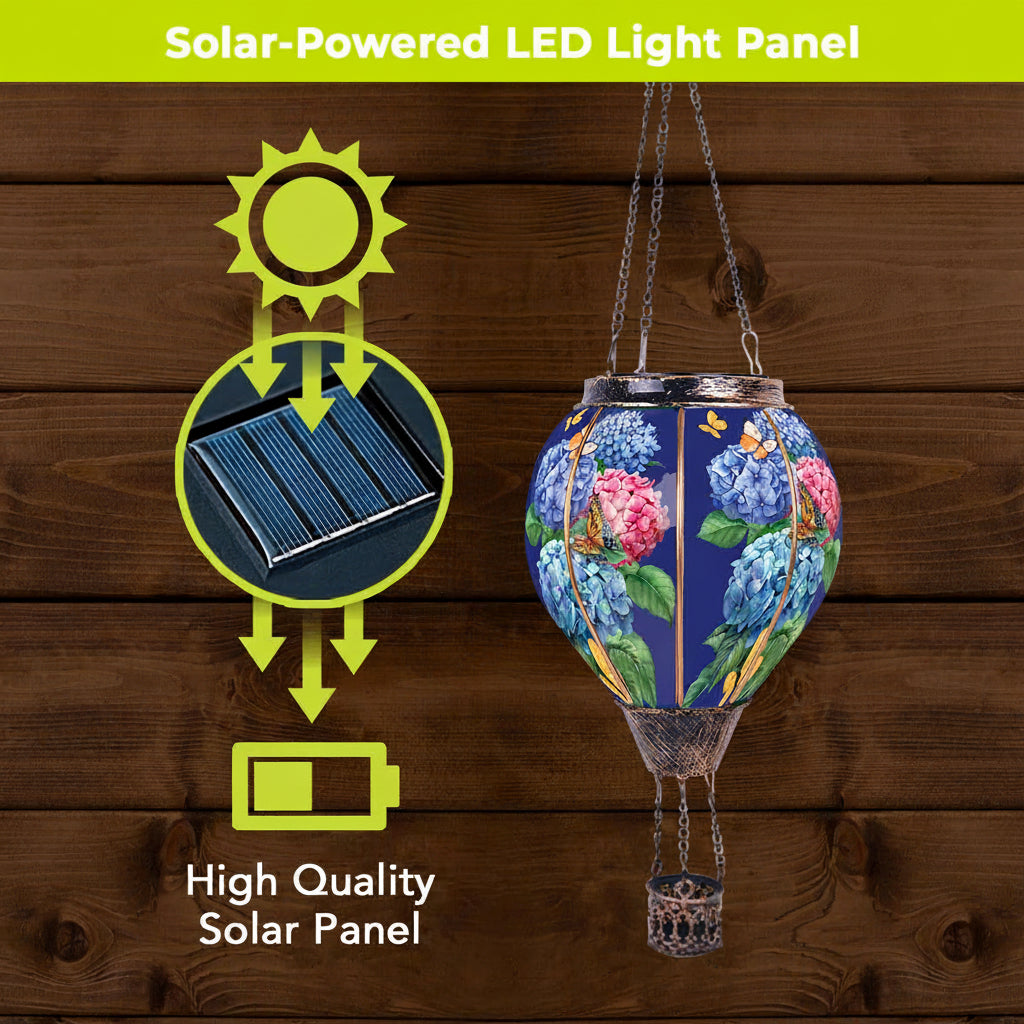 Colorful Hydrangeas Solar Balloon Lantern