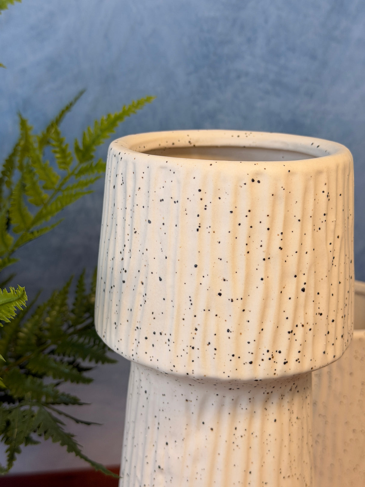 Tall Capped Textured Vase