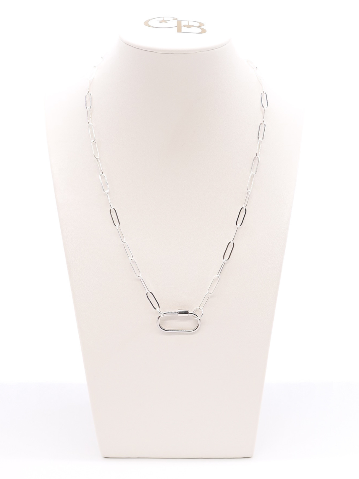 16" Silver Ashley Necklace with Carabiner