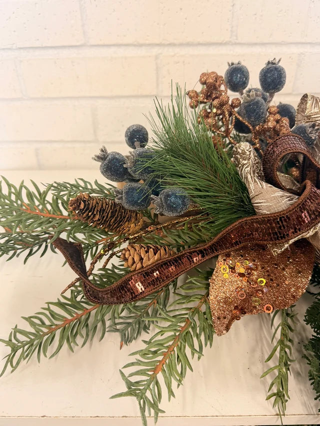 30" Pinecone Sparkle Swag