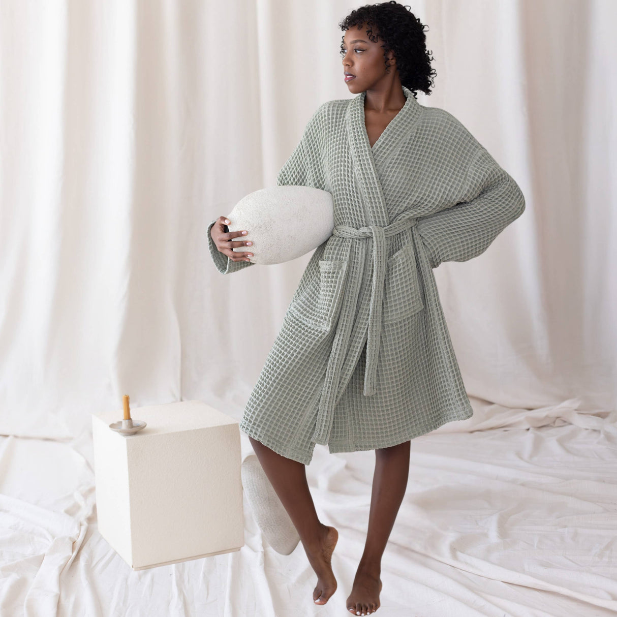 Anthracite Luxurious Waffle Bathrobe / 3XL