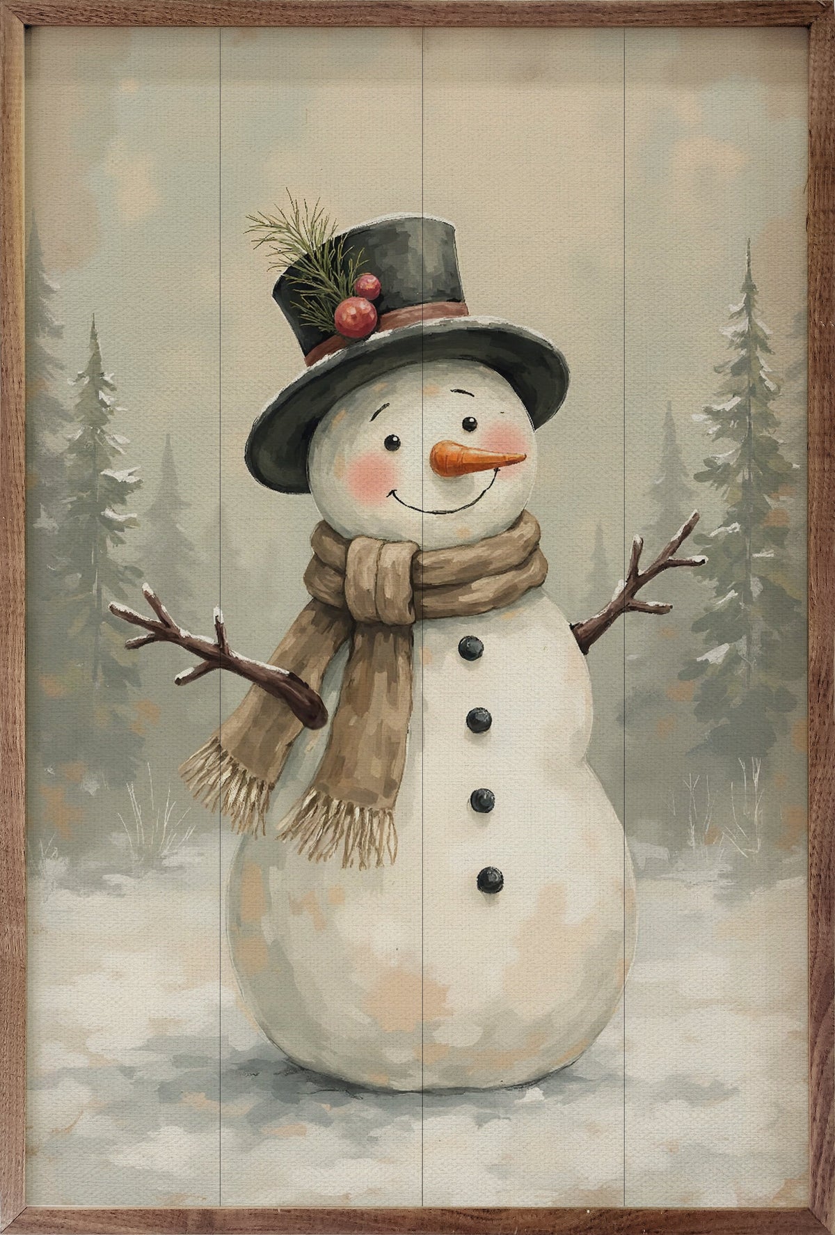 Snowman Wood Art