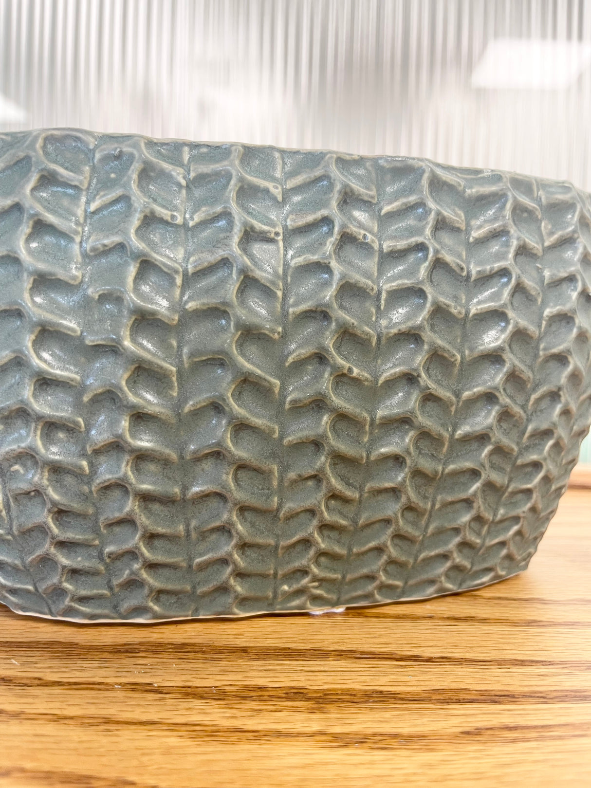 Short Braided Stoneware Planter