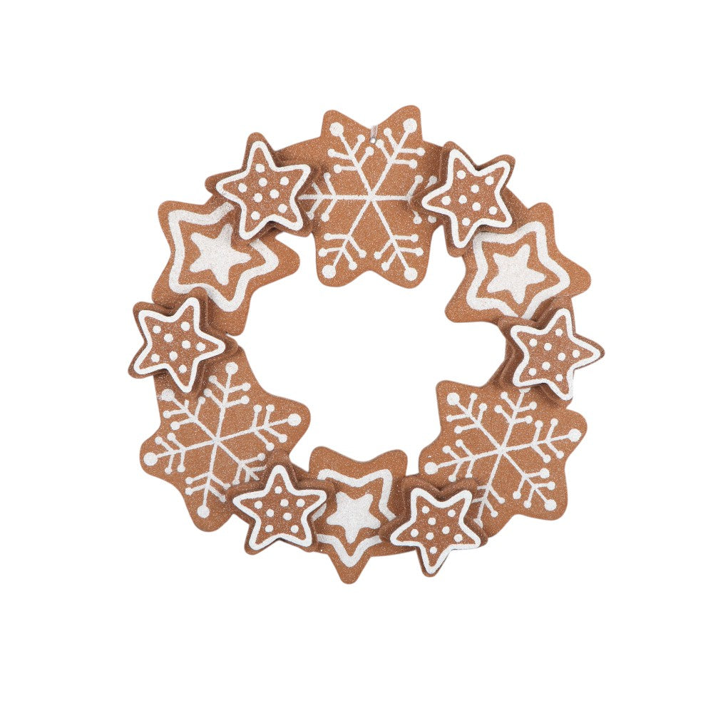 13" Glitter Gingerbread Wreath
