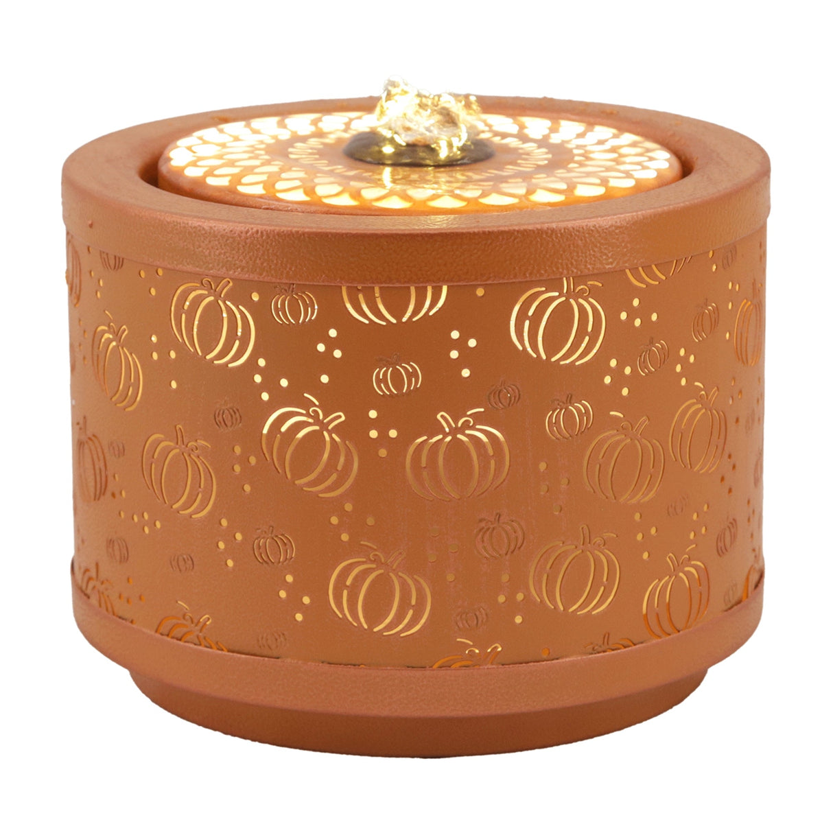 Small Orange Pumpkins Lighted Fountain