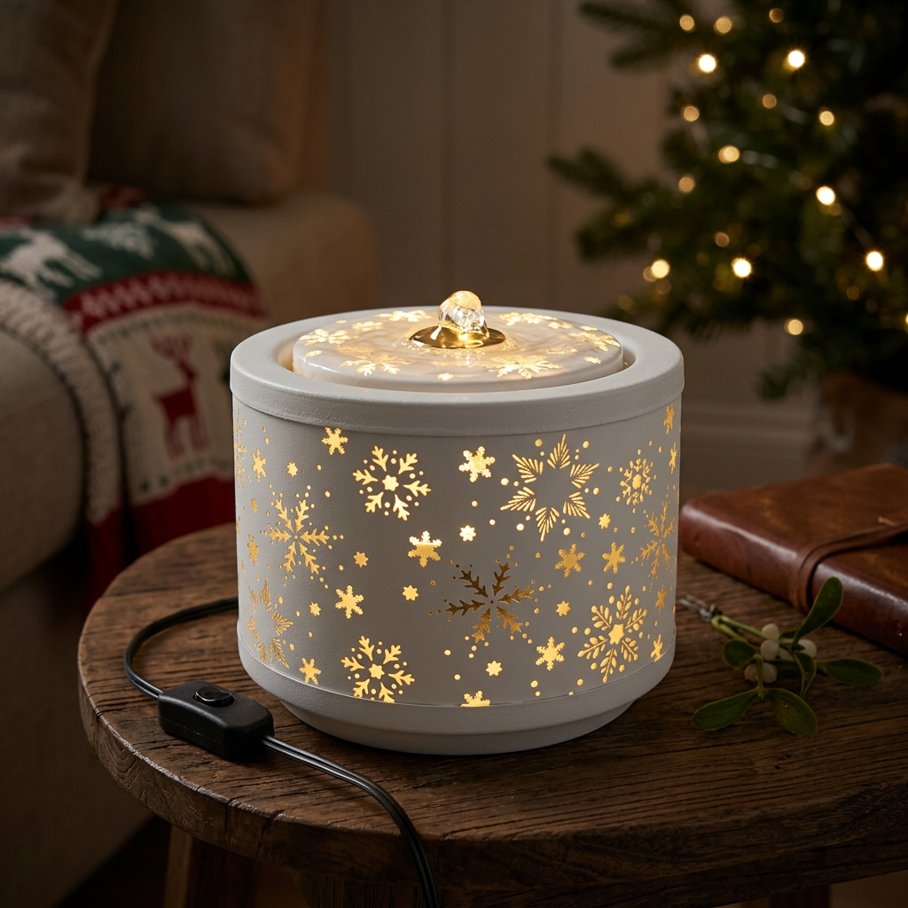 Snowflake Lighted Table Fountain
