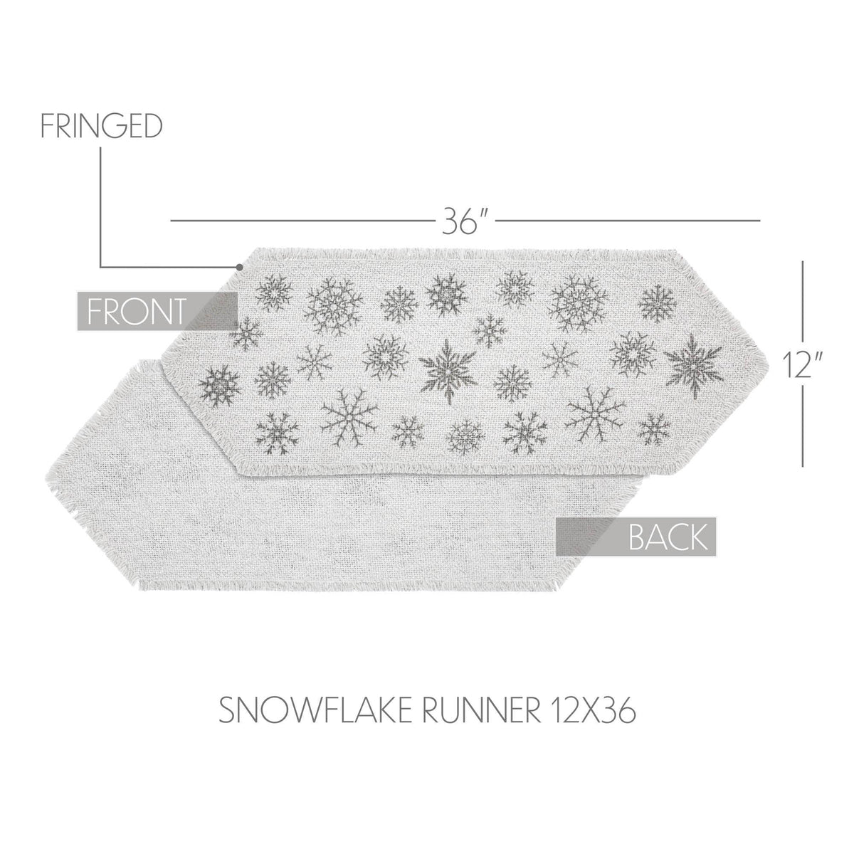 36" Yuletide White Snowflake Christmas Table Runner