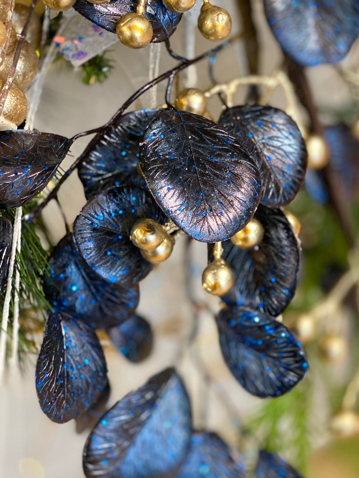 Shimmer Blue Leaf Spray