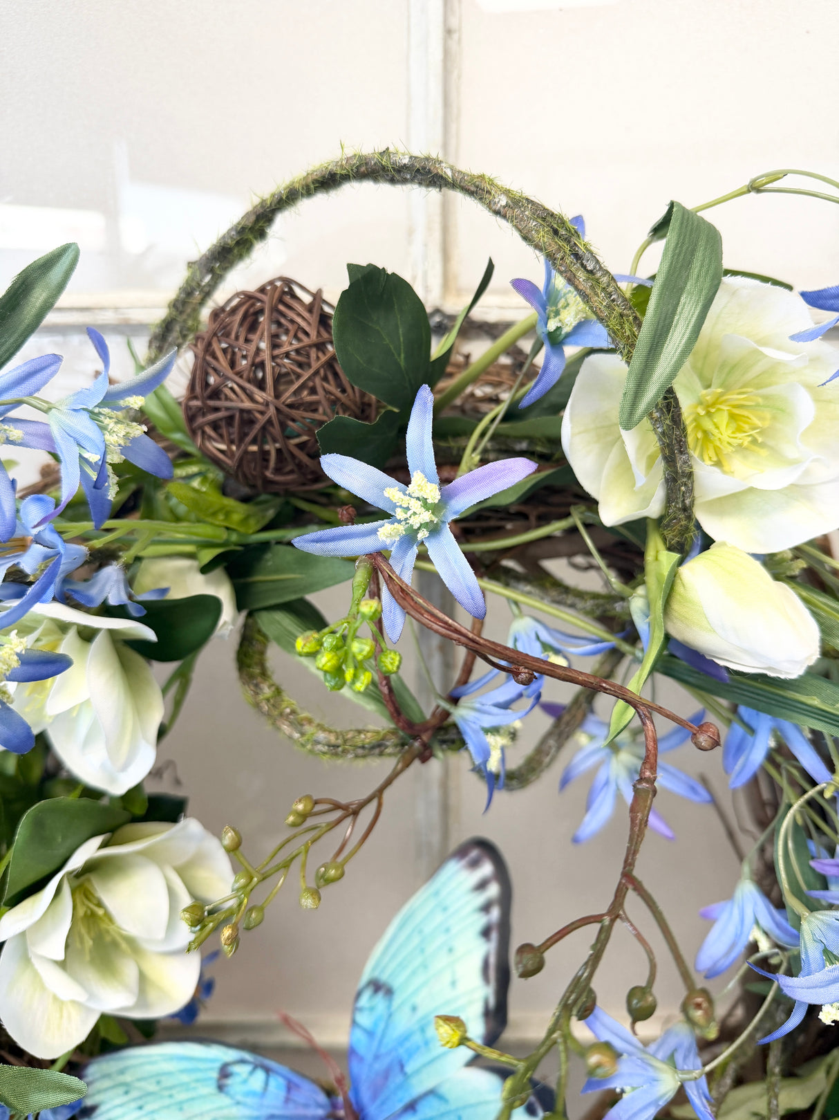 24" Bluebell Butterfly Bliss Wreath