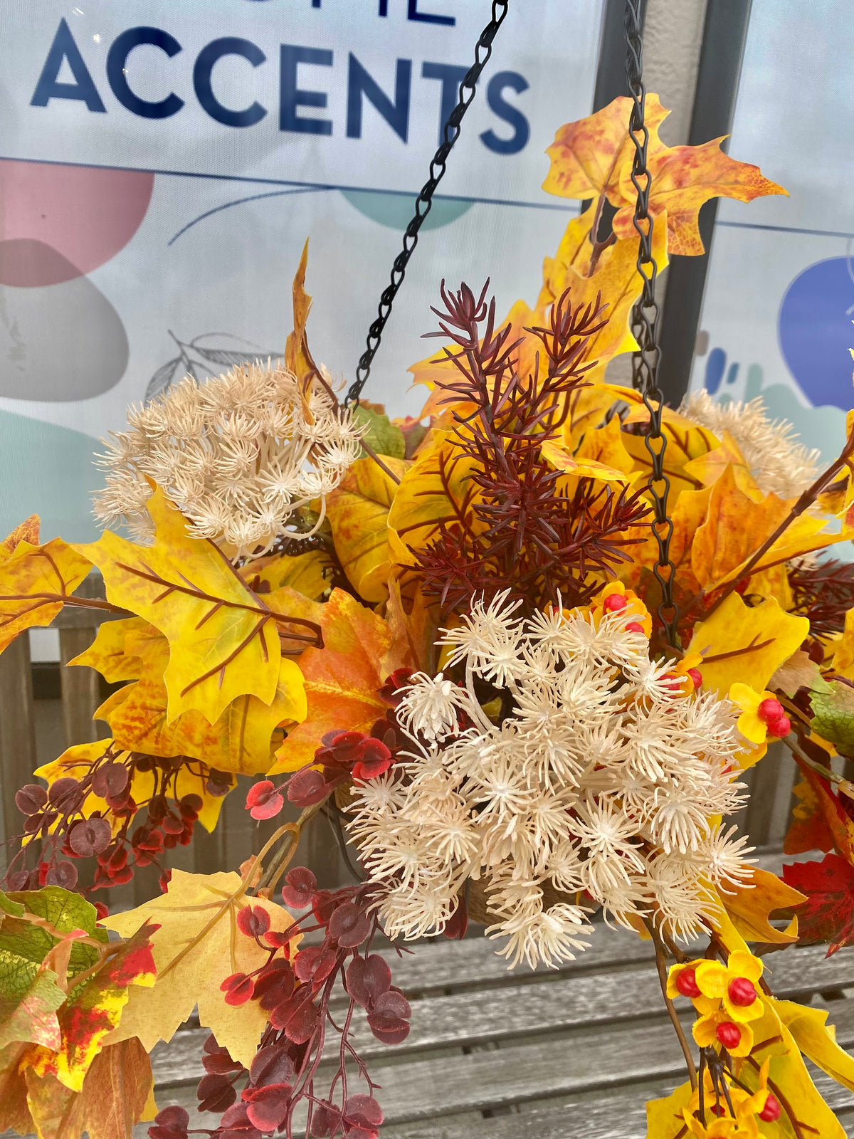 22" Fall Sunset Hanging Basket
