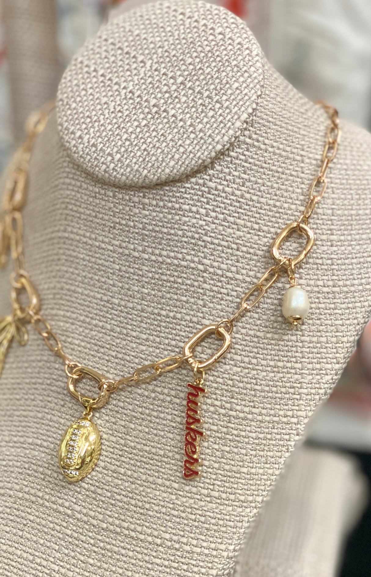 Avery Multi-Charm Collector Necklace Base in Shiny Gold