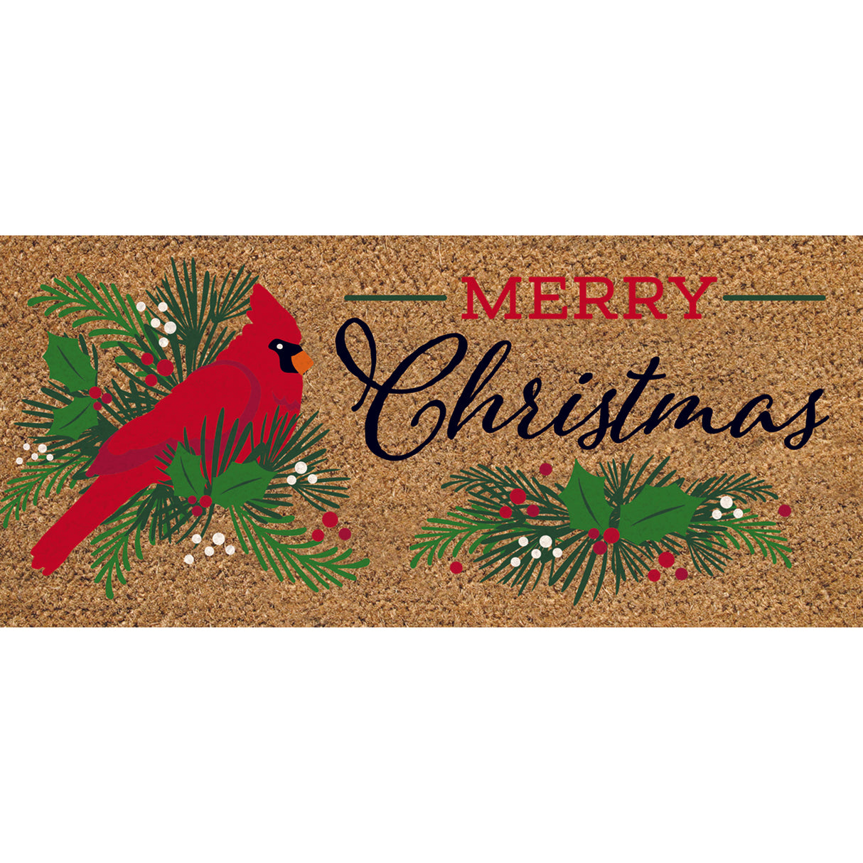 Merry Christmas Cardinal Coir Sassafras Switch Mat