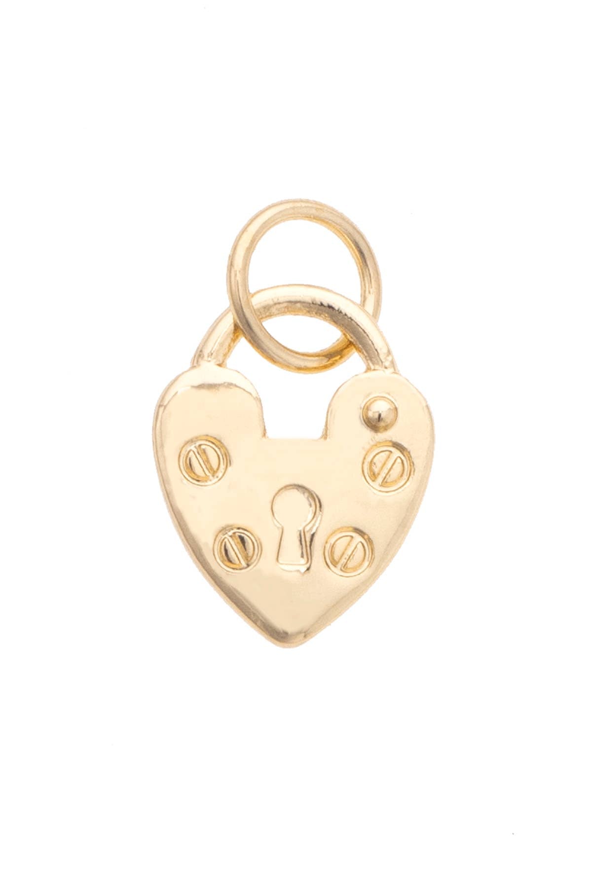 Heart Locket Charm in Shiny Gold