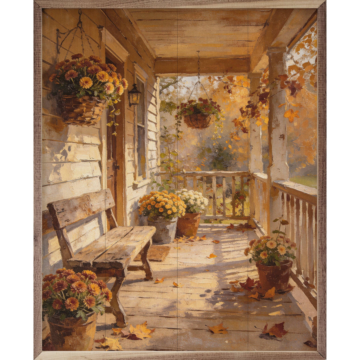 Fall's Front Porch Wood Art