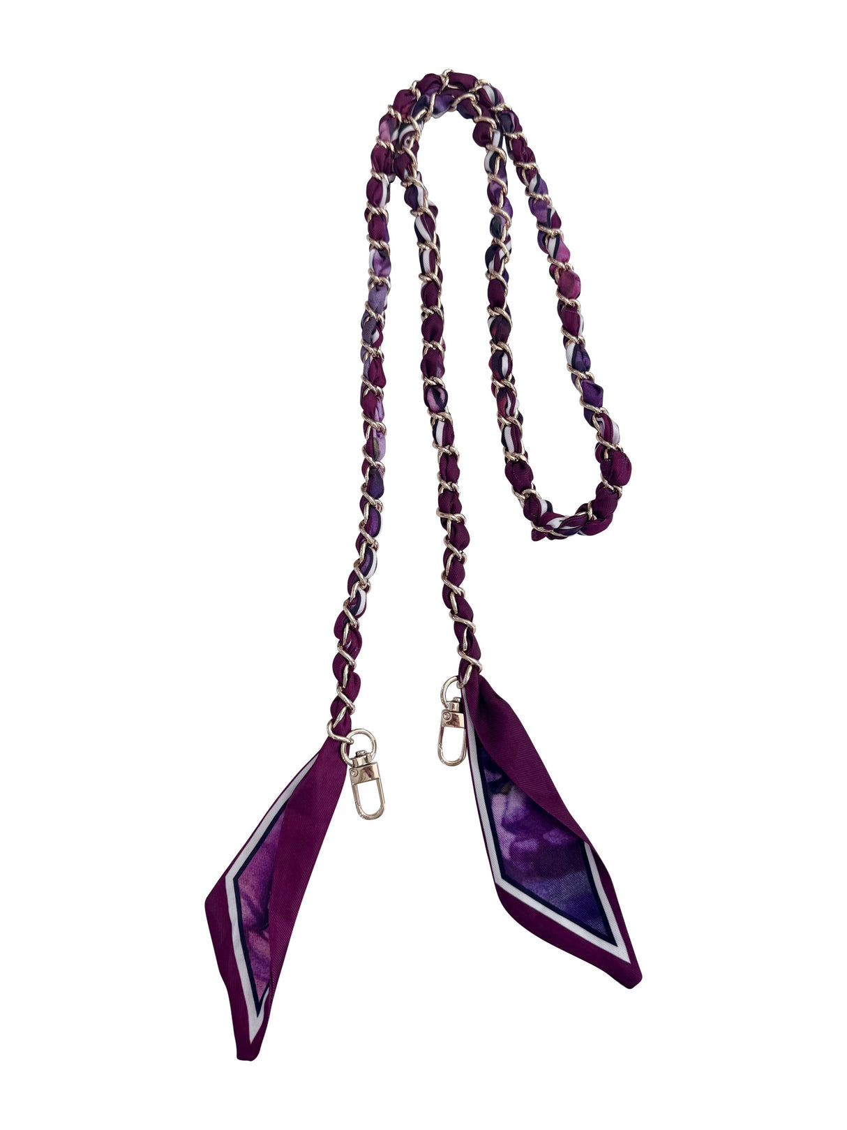 Gold Phone Chain with Purple Scarf