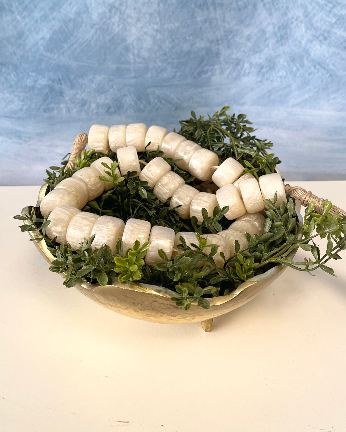 38" Ivory Resin Beaded Garland