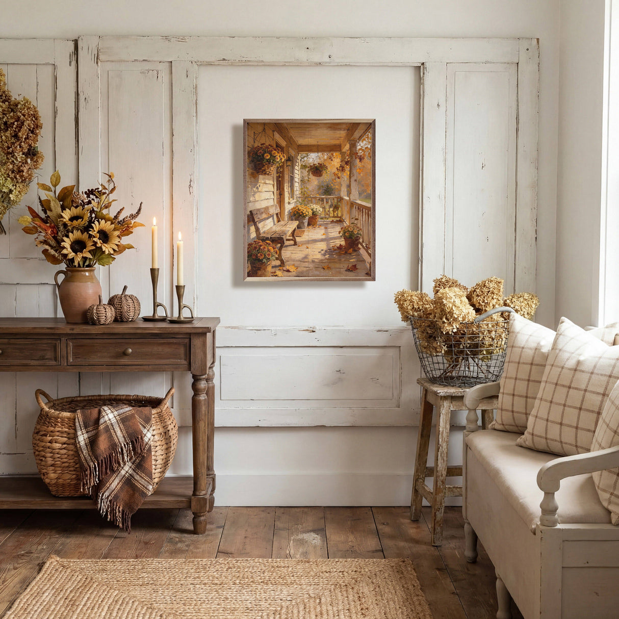 Fall's Front Porch Wood Art