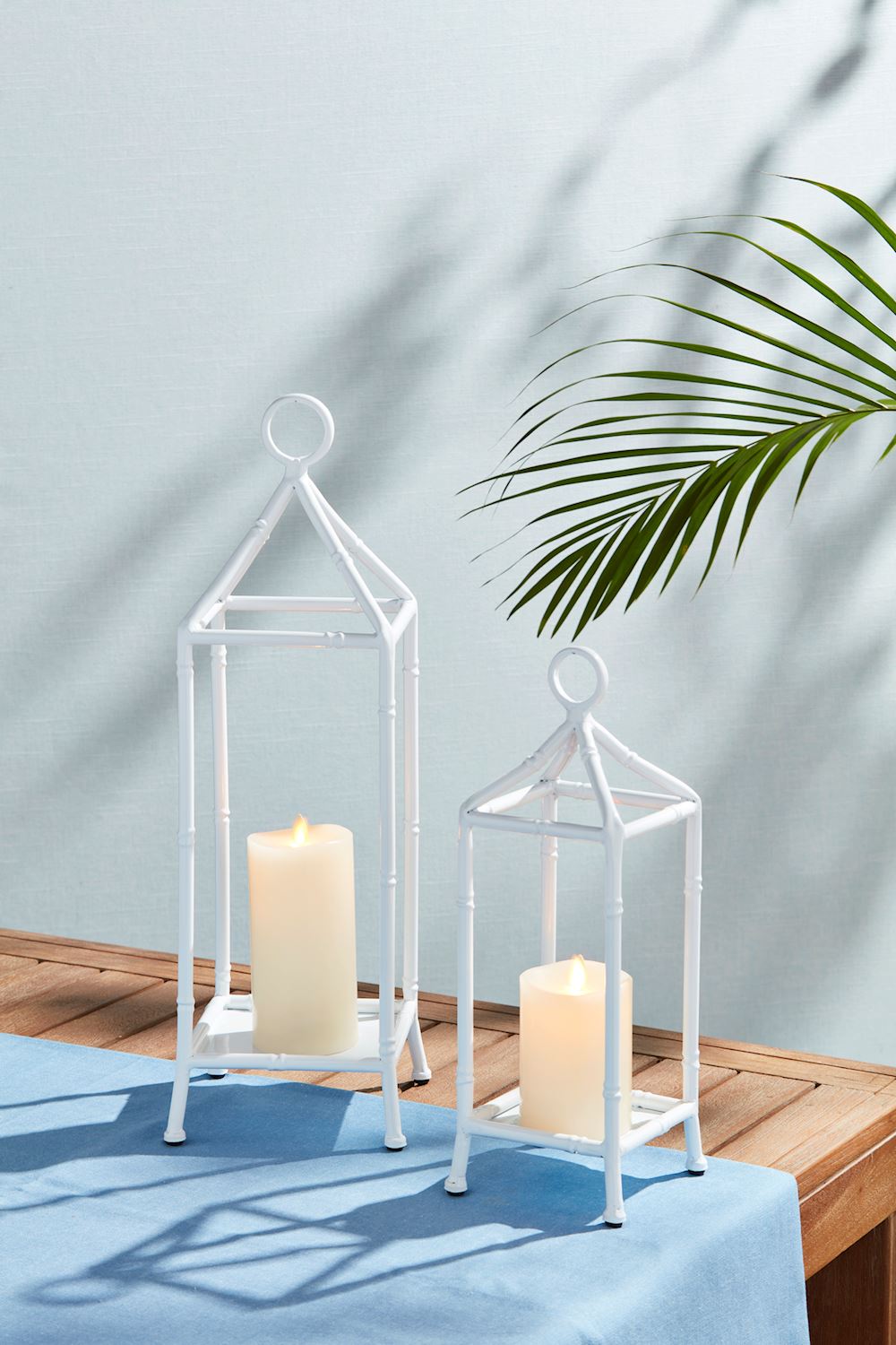 White Bamboo Lantern - 2 Sizes